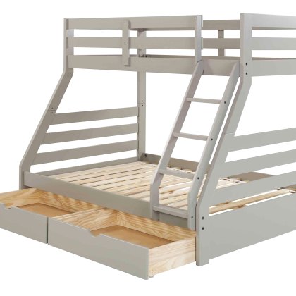 Solar Painted Triple/Dual Storage Bunk Bed Light Grey