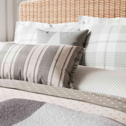 Classic Check Reversible Duvet Cover Set Grey (Multiple Sizes)