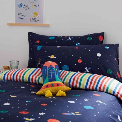 Up In Space Reversible Duvet Cover Set Multi-Coloured (Multiple Sizes)