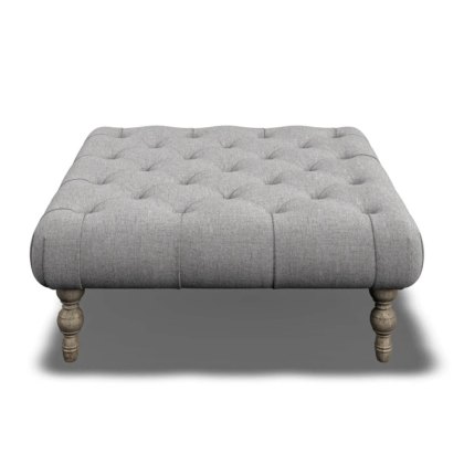 Chateauneuf Square Buttoned Footstool Fabric B