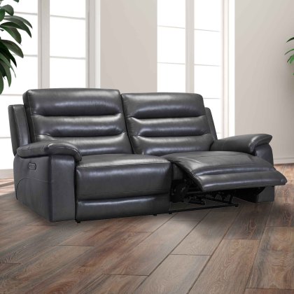Modena Electric Reclining 3 Seater Sofa Leather Category 15(S) Charcoal