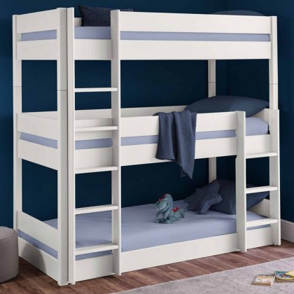 Ted Triple Bunk Bed Surf White Ted Triple Bunk Bed Surf White