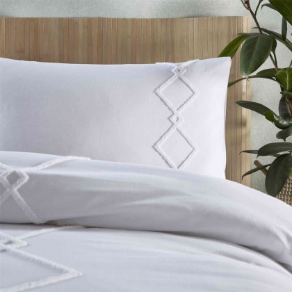Kojo Duvet Cover Set White (Multiple Sizes)