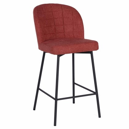 Clio Low Bar Stool Fabric Red Clio Low Bar Stool Fabric Red