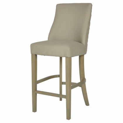 Millie Low Bar Stool Faux Leather Beige Millie Low Bar Stool Faux Leather Beige