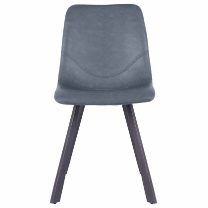 Bari Vintage Dining Chair Faux Leather Blue Bari Vintage Dining Chair Faux Leather Blue
