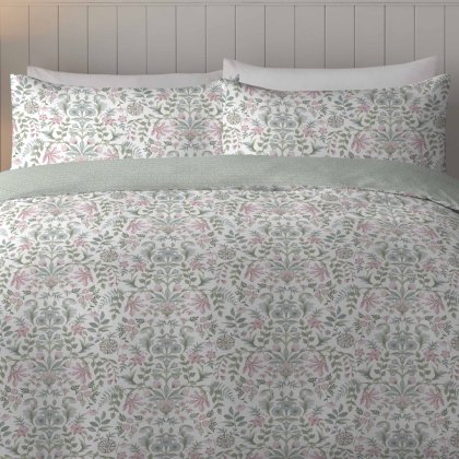 Bramwell Reversible Duvet Cover Set Green (Multiple Sizes)