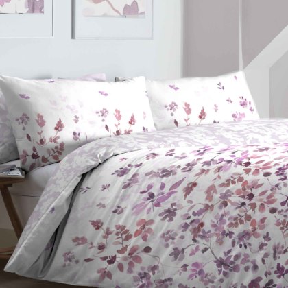 Viola Reversible Duvet Cover Set King Violet