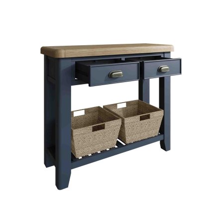 Hayley Console Table Midnight Blue & Oak