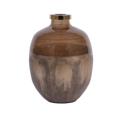 Nobbu Large Jar Brown & Gold Nobbu Large Jar Brown & Gold