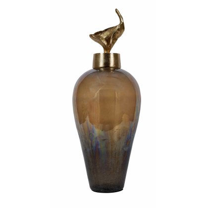 Camelot Large Jar Gold & Brown Camelot Large Jar Gold & Brown