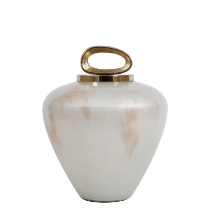 Pearl Small Jar White & Gold Pearl Small Jar White & Gold