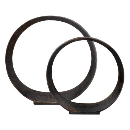 Hoop Decorative Ornament (Set Of 2) Brown Hoop Decorative Ornament (Set Of 2) Brown