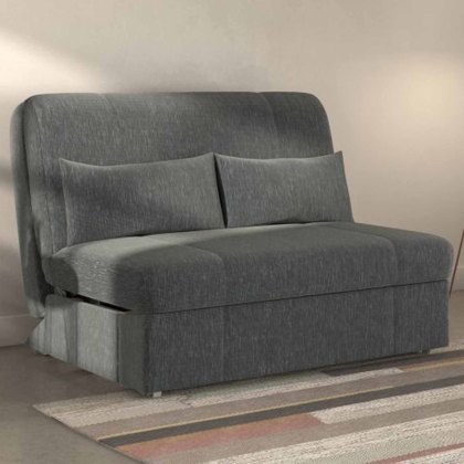 Robert 2 Seater Sofa Bed Fabric Grey Thunderstorm