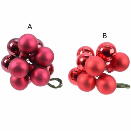 Baubles On Wire Christmas Red 2cm (Choice Of 2) Baubles On Wire Christmas Red 2cm (Choice Of 2)