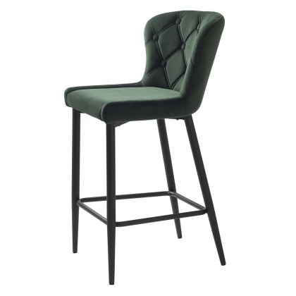 Granby Low Bar Stool Fabric Green Granby Low Bar Stool Fabric Green