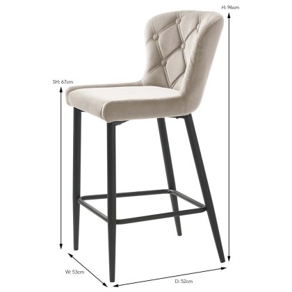 Granby Low Bar Stool Fabric (Multiple Colours)