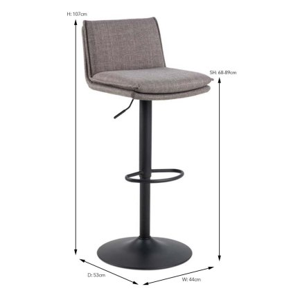 Flynn High/Low Gas Lift Bar Stool Fabric Grey