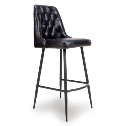 Bobby High Bar Stool Faux Leather Black Bobby High Bar Stool Faux Leather Black