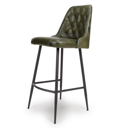 Bobby High Bar Stool Faux Leather Green Bobby High Bar Stool Faux Leather Green