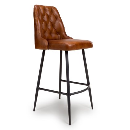 Bobby High Bar Stool Faux Leather Tan Bobby High Bar Stool Faux Leather Tan