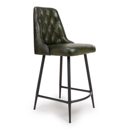 Bobby Low Bar Stool Faux Leather Green Bobby Low Bar Stool Faux Leather Green