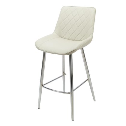 Sammy High Bar Stool Faux Leather Taupe With Chrome Legs Sammy High Bar Stool Faux Leather Taupe With Chrome Legs