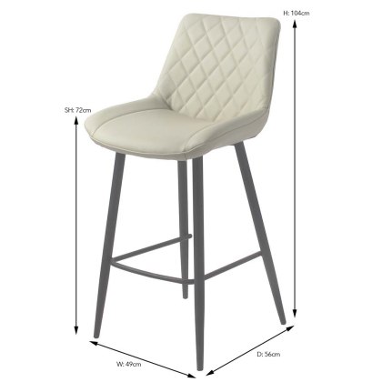 Sammy High Bar Stool Faux Leather (Choice of Colours & Legs)