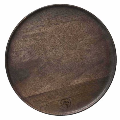 Mango Wood Plate Dark Brown 25cm