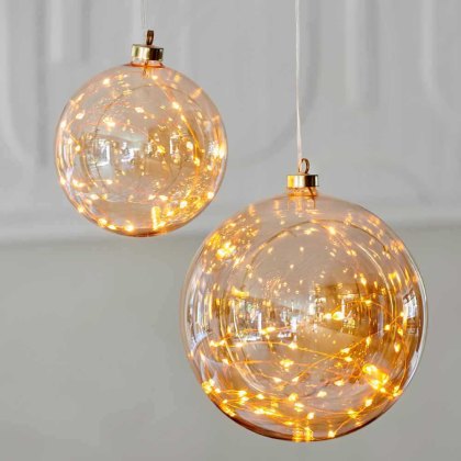 Micro LED Ball Amber With Warm White Lights (Multiple Sizes)