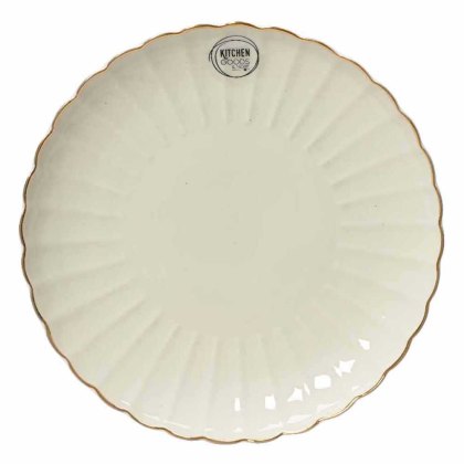 Porcelain Plate Natural Gold Rim (Multiple Sizes)