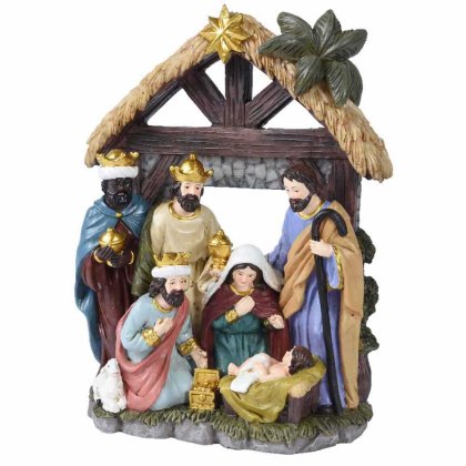 Nativity Set With Star Multicoloured 20.5cm Nativity Set With Star Multicoloured 20.5cm