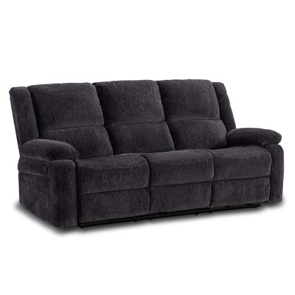 Fremantle Manual Reclining 3 Seater Sofa Fabric Charcoal Fremantle Manual Reclining 3 Seater Sofa Fabric Charcoal