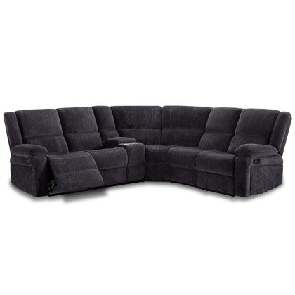Fremantle Manual Reclining 2 Seater Corner 2 Seater With Console Fabric Charcoal Fremantle Manual Reclining 2 Seater Corner 2 Seater With Console Fabric Charcoal