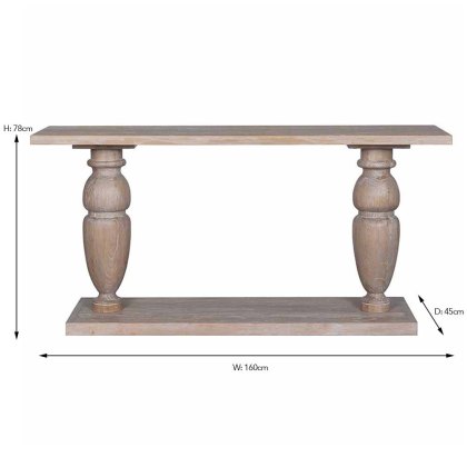 Belle Console Table Antique Oak