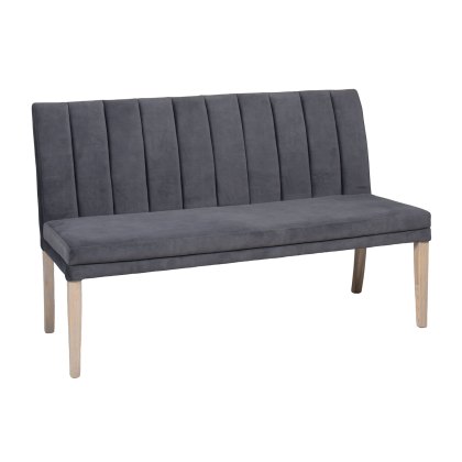 Valent 3 Person Dining Bench Fabric Dark Grey Valent 3 Person Dining Bench Fabric Dark Grey