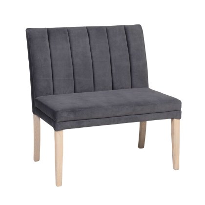Valent 2 Person Dining Bench Fabric Dark Grey Valent 2 Person Dining Bench Fabric Dark Grey
