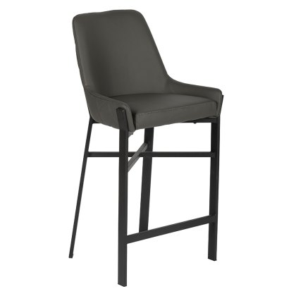 Calabria High Bar Stool Faux Leather Grey Calabria High Bar Stool Faux Leather Grey