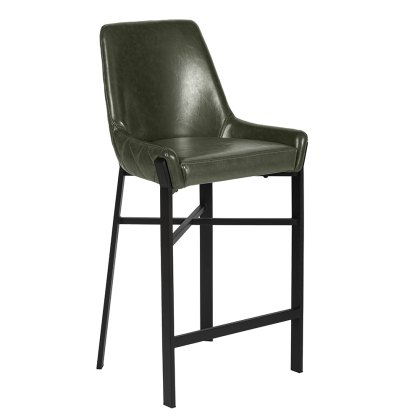 Calabria High Bar Stool Faux Leather Olive Calabria High Bar Stool Faux Leather Olive