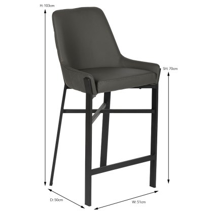 Calabria High Bar Stool Faux Leather (Multiple Colours)