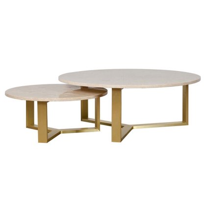 Lucia Coffee Table With Marble Top Cream (Set of 2) Lucia Coffee Table With Marble Top Cream (Set of 2)
