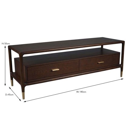 Lily 2 Drawer TV/Entertainment Unit Walnut