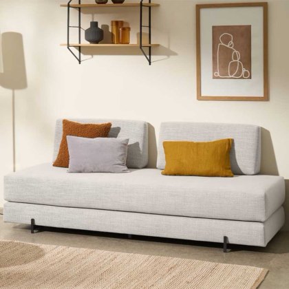 Lilia 3 Seater Sofa/Day Bed Fabric Light Grey