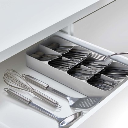 Large Cutlery Drawer Organiser Grey