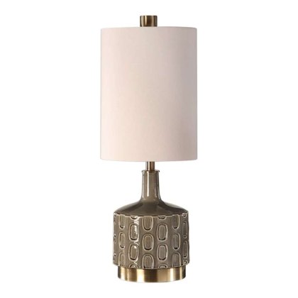 Darrin Table Lamp Green Base with Cream Shade Darrin Table Lamp Green Base with Cream Shade