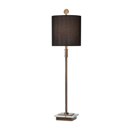 Volante Table Lamp Brass/Crystal Base with Black Shade Volante Table Lamp Brass/Crystal Base with Black Shade