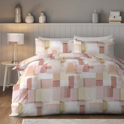 Myla Reversible Super King Duvet Cover Set Terracotta