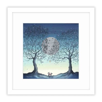 Hope Moon II 43.5cm x 43.5cm Picture By Catherine J Stephenson With White Frame