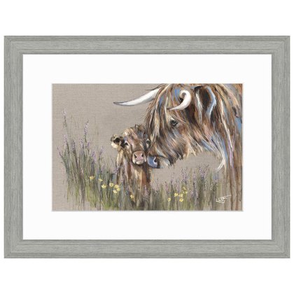 Heather & Buttercup 45cm x 35cm Picture By Louise Luton With Grey Frame Heather & Buttercup 45cm x 35cm Picture By Louise Luton With Grey Frame