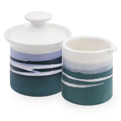 Milker & Sugar Bowl Teal Milker & Sugar Bowl Teal